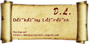 Dékány Lóránt névjegykártya