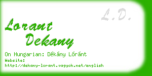 lorant dekany business card